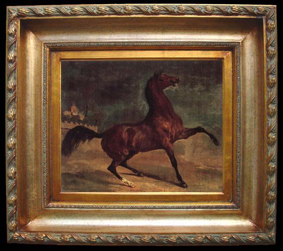 framed  Alfred Dehodencq Horse in a landscape, Ta059-2
